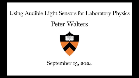 Thumbnail for Using Audible Light Sensors for Laboratory Physics