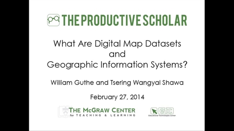 Thumbnail for entry Productive Scholar-Map Datasets and GIS