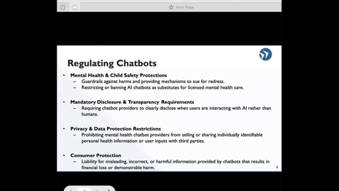Thumbnail for State AI Policy Forum, Companion Chatbots. 10/27/25