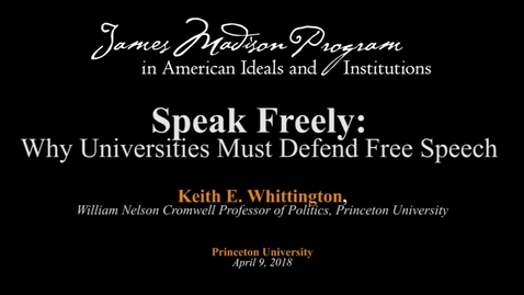 Thumbnail for entry Speak Freely: Why Universities Must Defend Free Speech