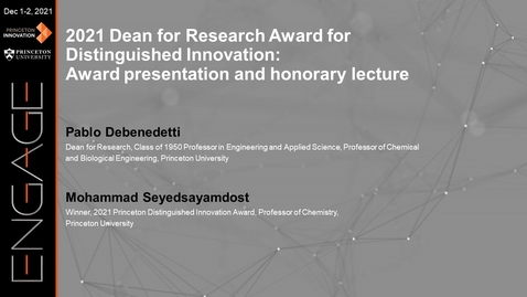 Thumbnail for entry Engage 2021 - 2021 Dean for Research Award for Distinguished Innovation: Award presentation and honorary lecture