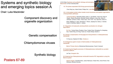 Thumbnail for Systems and synthetic biology and emerging topics A - Chair: Luke Mackinder