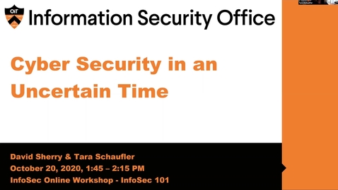 Thumbnail for entry Webinar: Cyber Security in an Uncertain Time