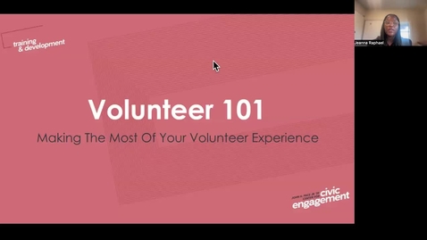 Thumbnail for Volunteer 101 by Jeanna Raphael - Pace Center for Civic Engagement