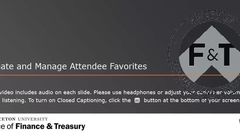 Thumbnail for entry Create and Manage Attendee Favorites