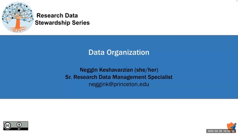 Thumbnail for Research Data Stewardship series: Data Organization