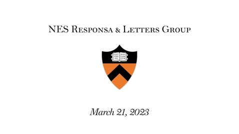 Thumbnail for entry NES Responsa &amp; Letters Group (3.21.23)
