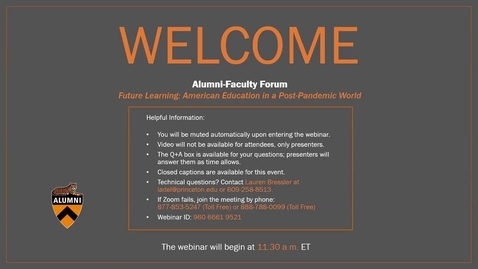 Thumbnail for Alumni-Faculty Forum 2021: Future Learning