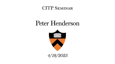 Thumbnail for CITP Lecture: Peter Henderson – Aligning Machine Learning, Law, and Policy for Responsible Real-World Deployments