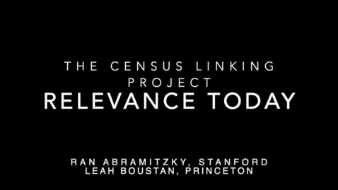 Thumbnail for Census Linking Project-Relevance to Current Issues