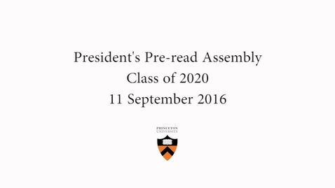 Thumbnail for entry Class of 2020 Pre-read Assembly