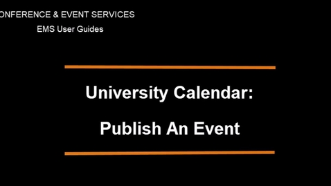 Thumbnail for University Event's Calendar - Publish An Event