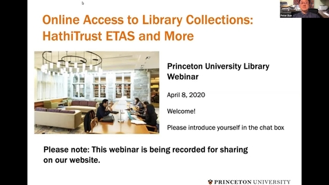 Thumbnail for Online Access to Library Collections: HathiTrust ETAS and More