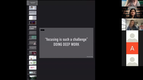 Thumbnail for October 15 McGraw Workshop: &quot;focusing is such a challenge” - Doing Deep Work 