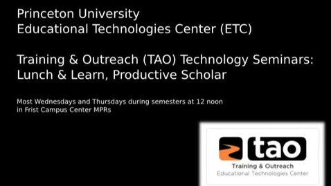 Thumbnail for entry ETC offerings for the week of March 26th, 2012: Seminars and tech spotlight - Hillegas