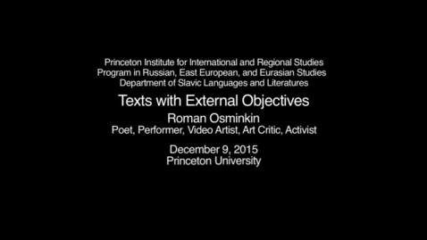 Thumbnail for entry Roman Osminkin: Texts with External objectives 