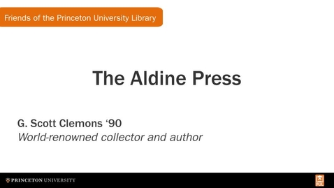 Thumbnail for The Aldine Press with G. Scott Clemons '90 (FPUL Small Talk)