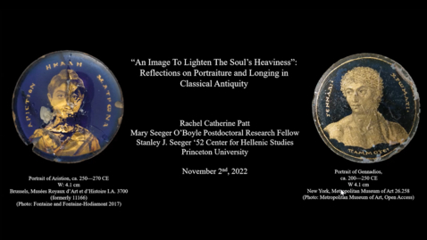 Thumbnail for &quot;'An Image To Lighten The Soul's Heaviness:' Reflections On Portraiture And Longing In Classical Antiquity&quot;