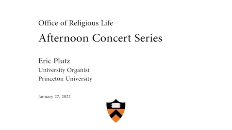 Thumbnail for entry Afternoon Concert Series - Eric Plutz / January 27, 2022