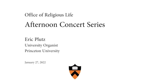 Thumbnail for Afternoon Concert Series - Eric Plutz / January 27, 2022