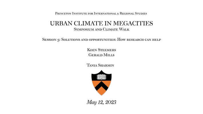 Fung Global Fellows Program &quot;Urban Climate in Megacities Session 3: Solutions and Opportunities: How research can help&quot;