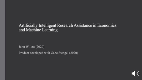 Thumbnail for entry Artificially Intelligent Assistance in Empirical Economics Research