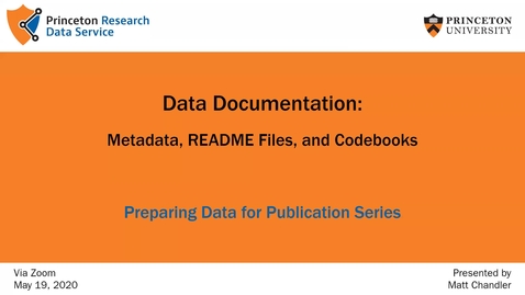 Thumbnail for Preparing Data for Publication: Readmes and Documentation