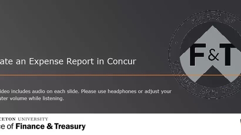 Thumbnail for Create an Expense Report in Concur