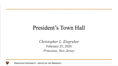 Thumbnail for President's Town Hall 2020