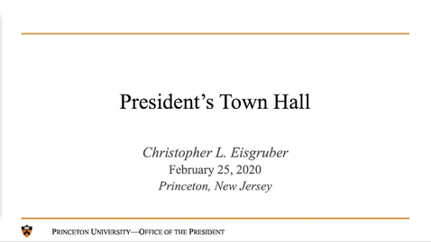 Thumbnail for entry President's Town Hall 2020