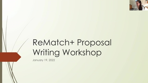 Thumbnail for entry ReMatch+ Proposal Writing Workshop 2022
