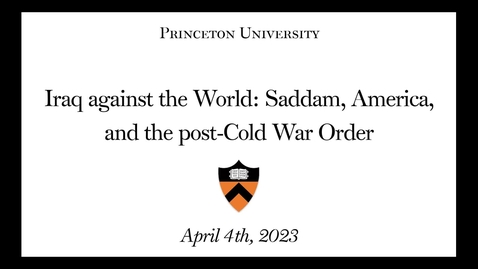 Thumbnail for Iraq against the World: Saddam, America, and the post-Cold War Order
