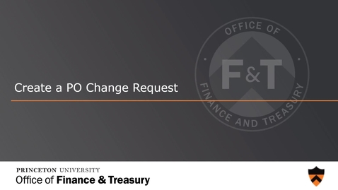 Thumbnail for Create a PO Change Request