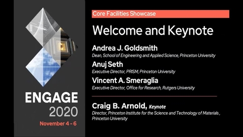 Thumbnail for New Jersey  Core Facilities Showcase: Welcome and Keynote by Craig Arnold