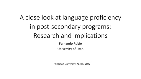 Thumbnail for A close look at language proficiency in post-secondary programs: Research and implications
