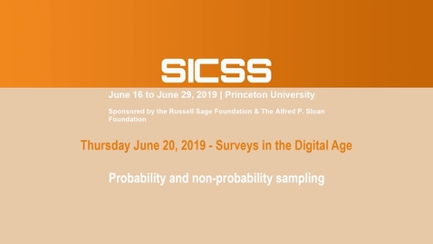 Thumbnail for entry SICSS 2019 - Probability and non-probability sampling