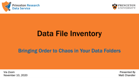 Thumbnail for Data File Inventory: Bringing Order to Chaos in Your Data Folders