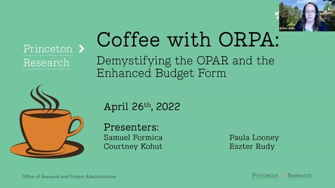 Thumbnail for Coffee with ORPA: Demystifying the OPAR and the Enhanced Budget Form (4/26/2022)