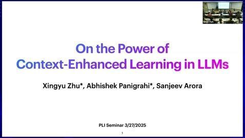 Thumbnail for PLI lunch series Xingyu Zhu