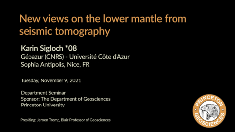 Thumbnail for Department Seminar: New views on the lower mantle from seismic tomography