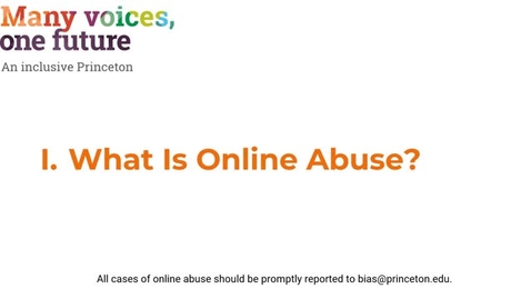Thumbnail for I. What is Online Abuse?