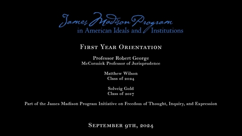 Thumbnail for James Madison Program First Year Orientation 2024