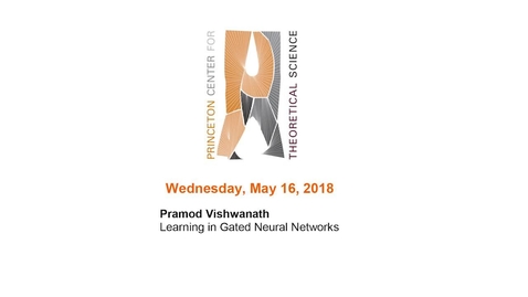 Thumbnail for Vishwanath, Pramod &quot;Learning in Gated Neural Networks&quot; May 16, 2018