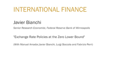 Thumbnail for entry Javier Bianchi &quot;Exchange Rate Policies at the Zero Lower Bound&quot;