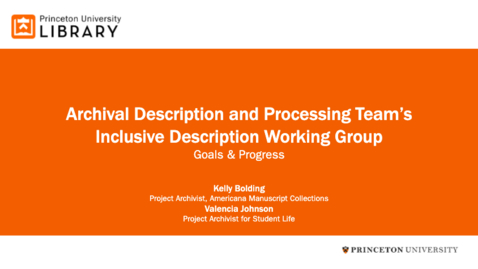 Thumbnail for  Inclusive Description Working Group: Goals and Progress 