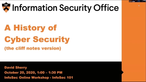 Thumbnail for entry Webinar: History of Cyber Security