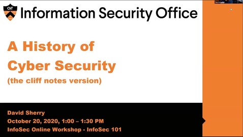 Thumbnail for Webinar: History of Cyber Security