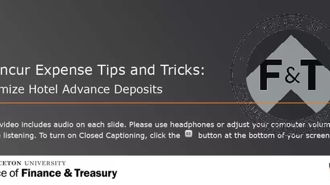 Thumbnail for Itemize Hotel Advance Deposits