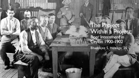 Thumbnail for entry At Home in a Foreign Land: The Internment of Boer Prisoners-of-War in Ceylon 1900-1902