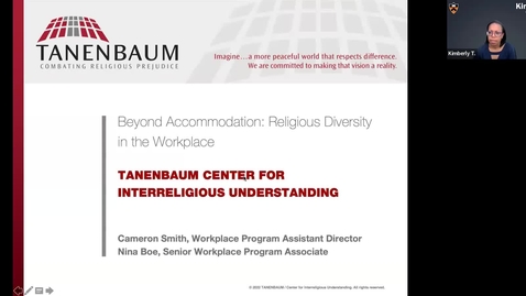Thumbnail for Tanenbaum: Religious Diversity Manager/Supervisor Training